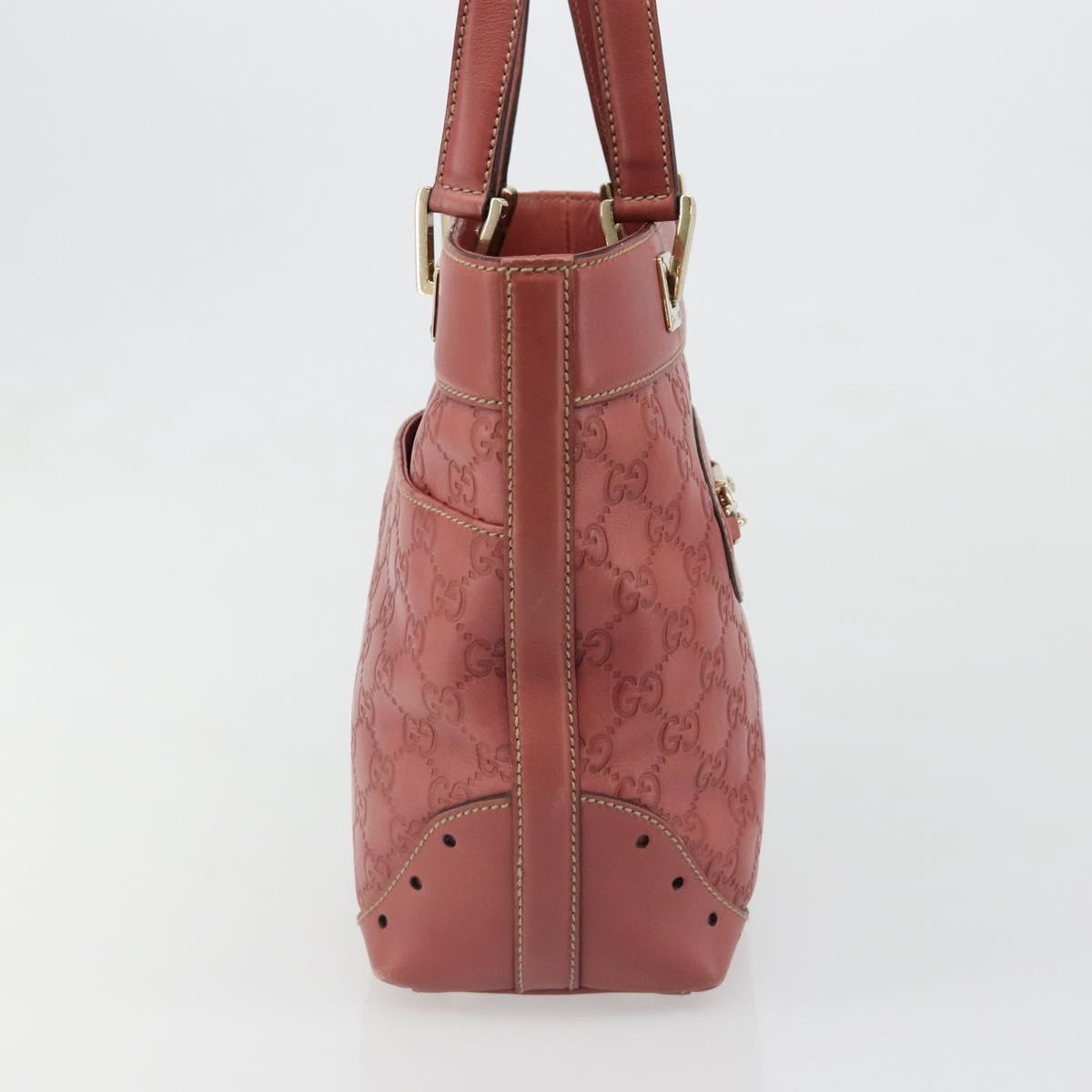 GUCCI GG Canvas Guccissima Tote Bag Leather Pink Gold 145994 Auth 186120A
