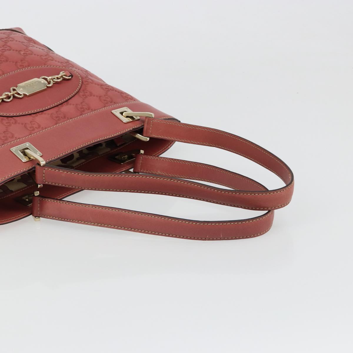 GUCCI GG Canvas Guccissima Tote Bag Leather Pink Gold 145994 Auth 186120A