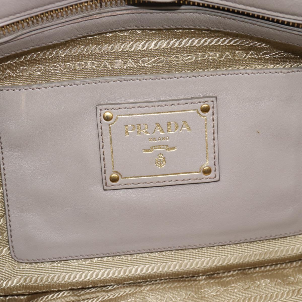 PRADA Galleria Hand Bag Leather 2way Gray Gold Auth 186121V