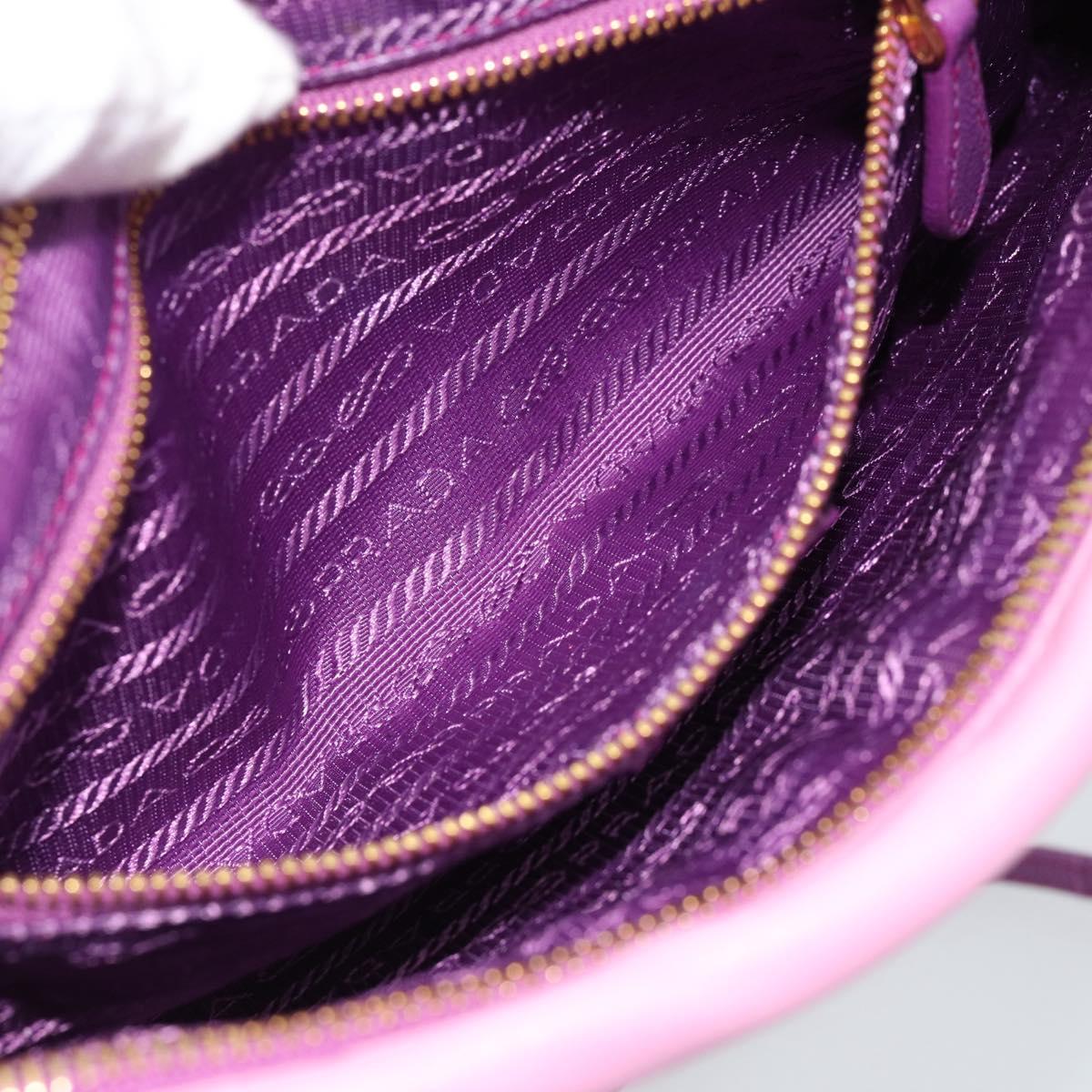 PRADA Shoulder Bag Leather Purple Gold Auth 186122A