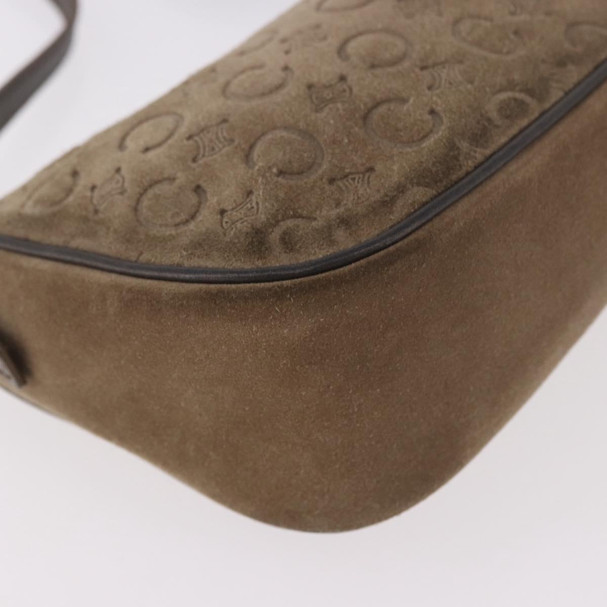 CELINE C Macadam Canvas Accessory Pouch Gray Silver Auth 186124A