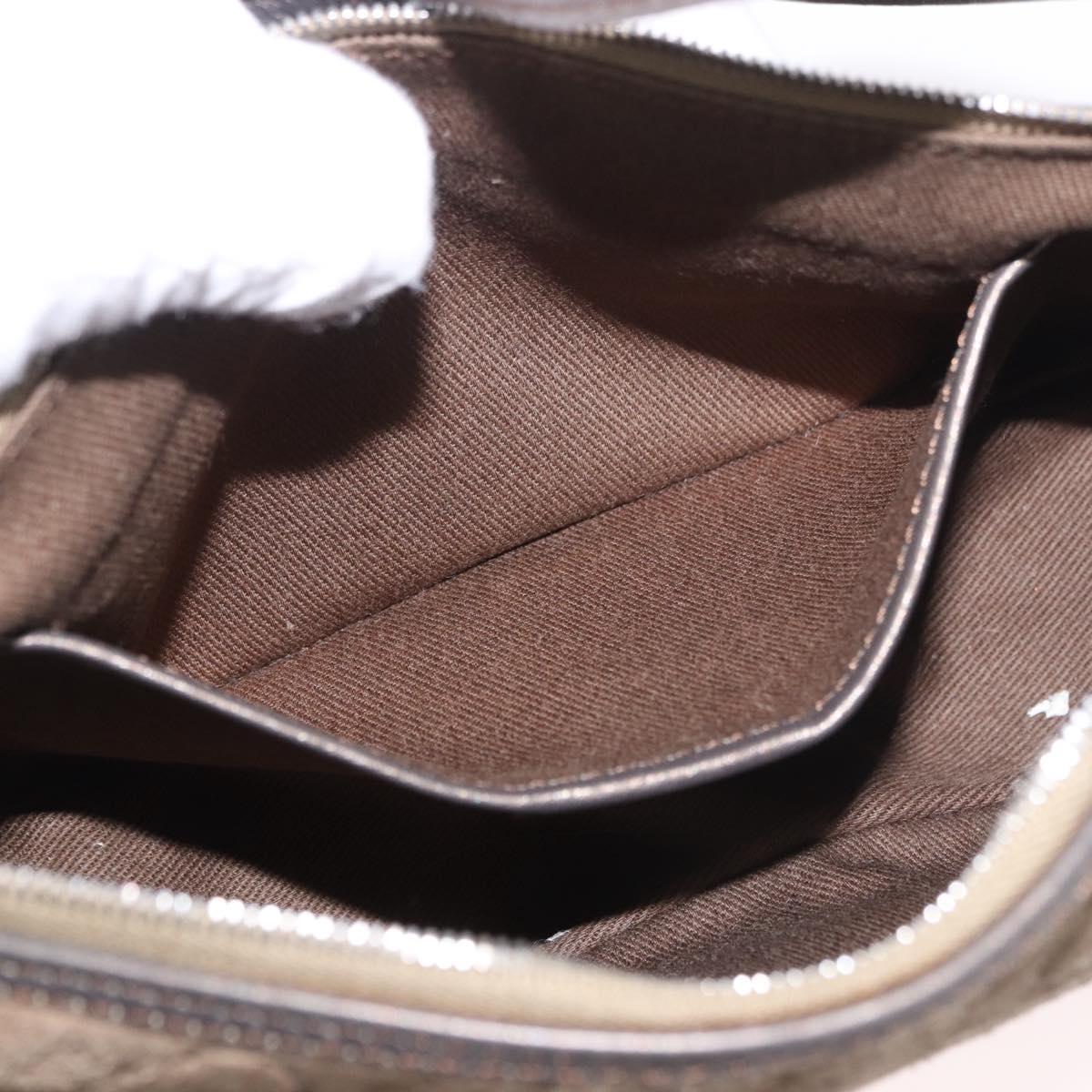 CELINE C Macadam Canvas Accessory Pouch Gray Silver Auth 186124A
