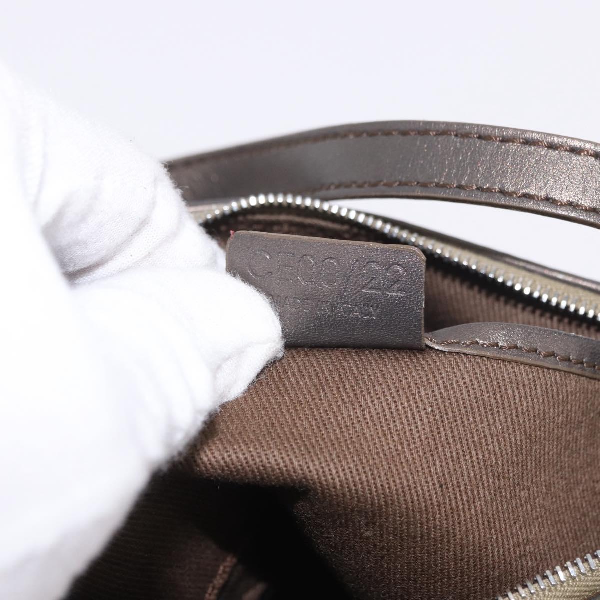 CELINE C Macadam Canvas Accessory Pouch Gray Silver Auth 186124A