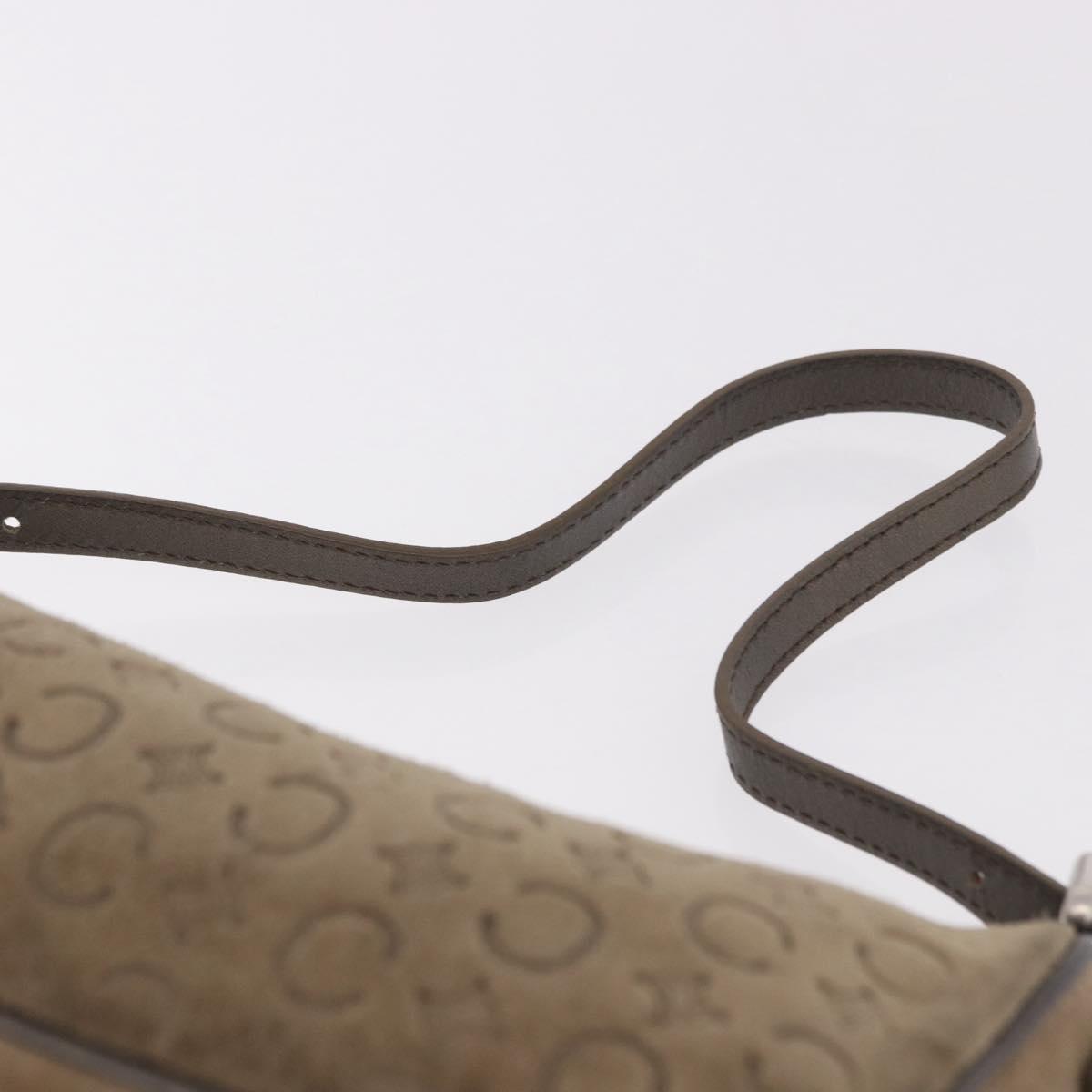 CELINE C Macadam Canvas Accessory Pouch Gray Silver Auth 186124A