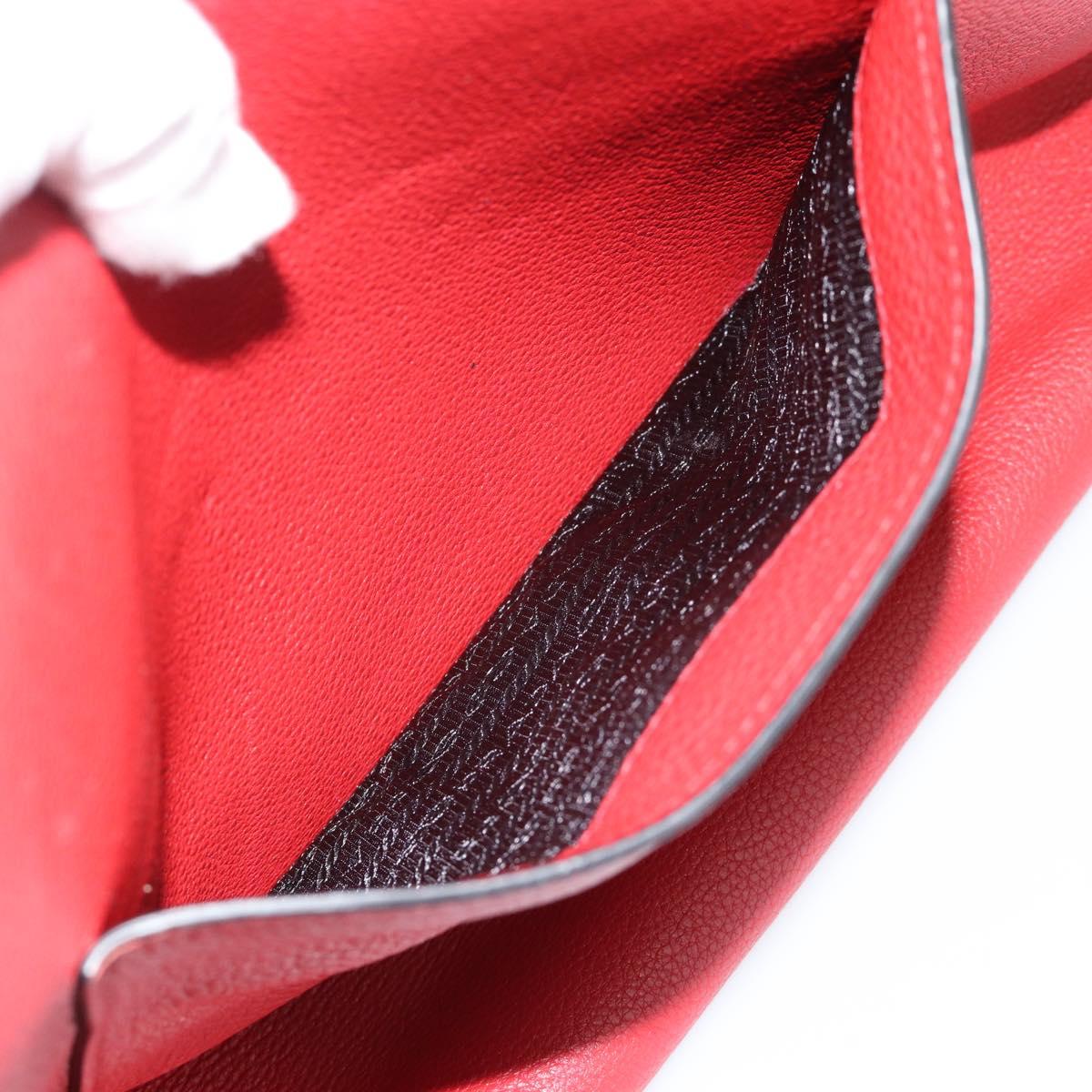 PRADA Tote Bag Leather Red Gold Auth 186125A