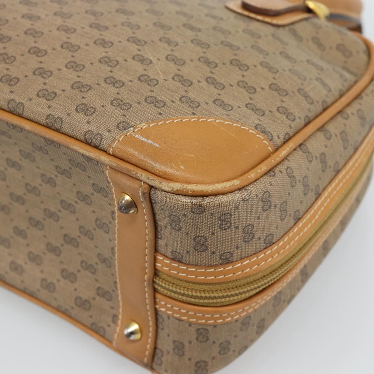 GUCCI Micro GG Supreme Hand Bag PVC Beige Gold 000 39 0030 Auth 186126