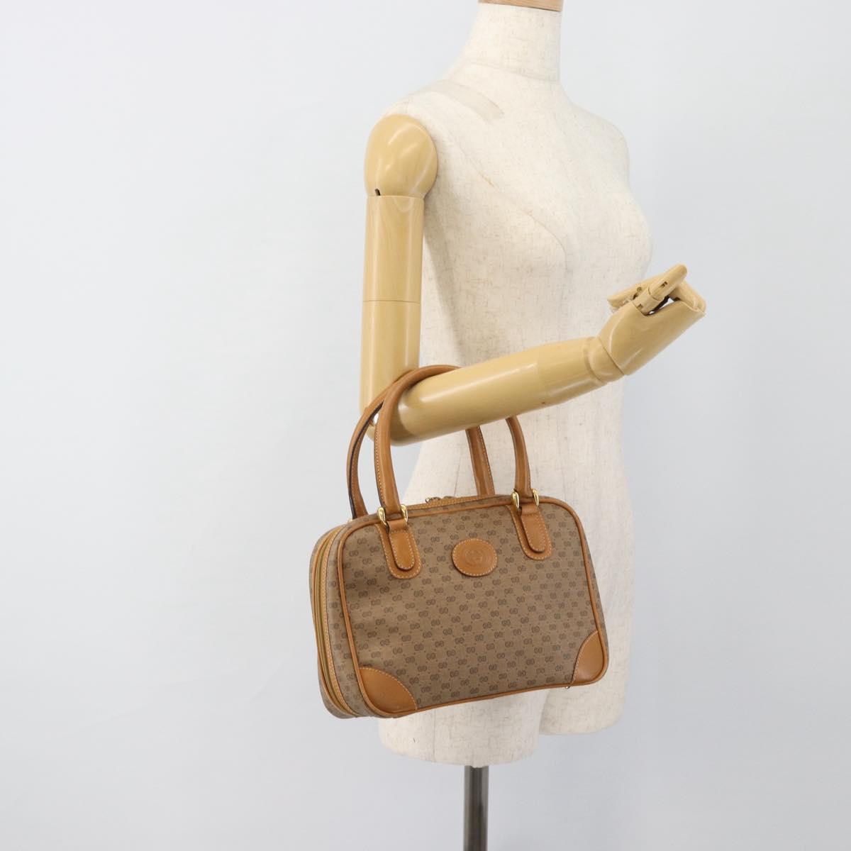 GUCCI Micro GG Supreme Hand Bag PVC Beige Gold 000 39 0030 Auth 186126