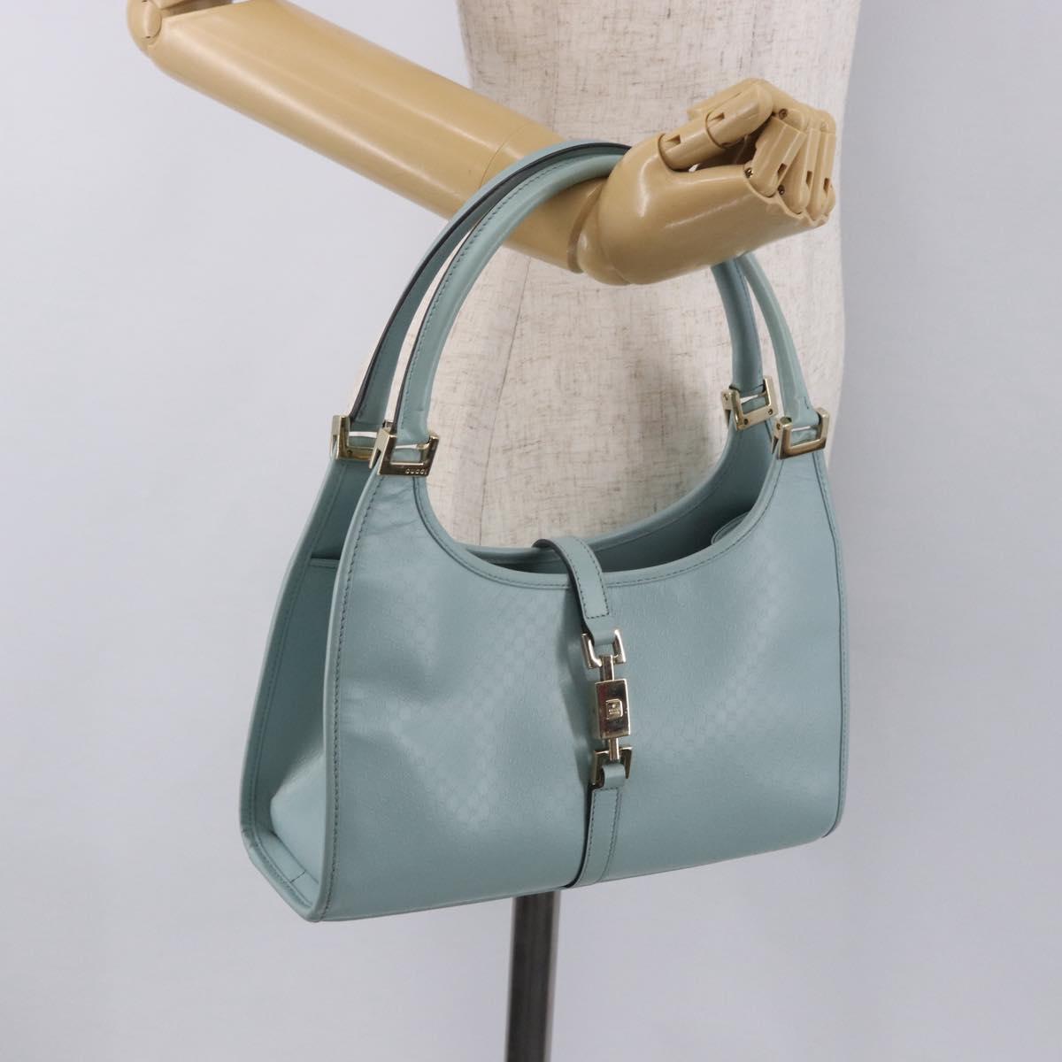 GUCCI Micro Guccissima Jackie Bag Gold Light Blue 002 1068 2404 Auth 186130V