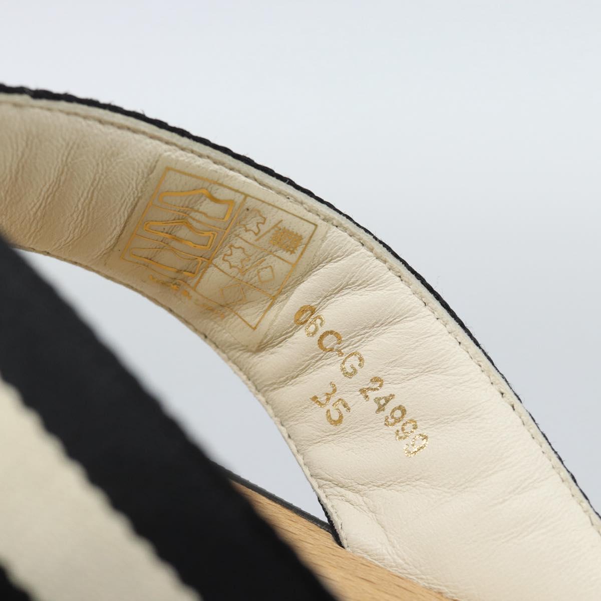 CHANEL COCO Mark Beach Sandals Wood Beige CC Auth 186134M
