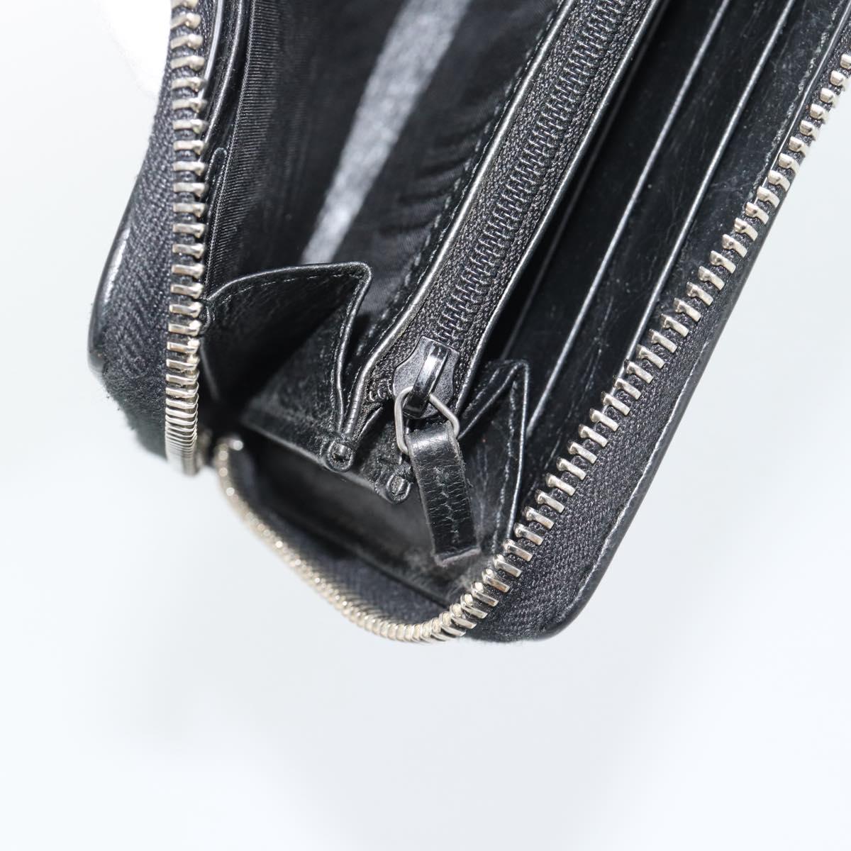 GUCCI Long Wallet Leather Black Silver 575988 Auth 186135M