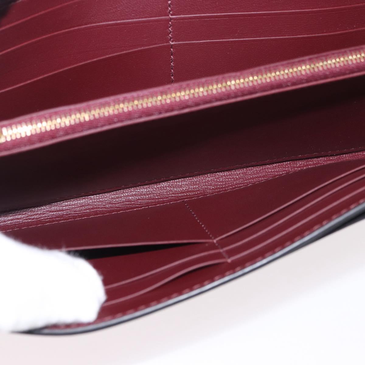 CARTIER Long Wallet Leather Black Gold Auth 186137V