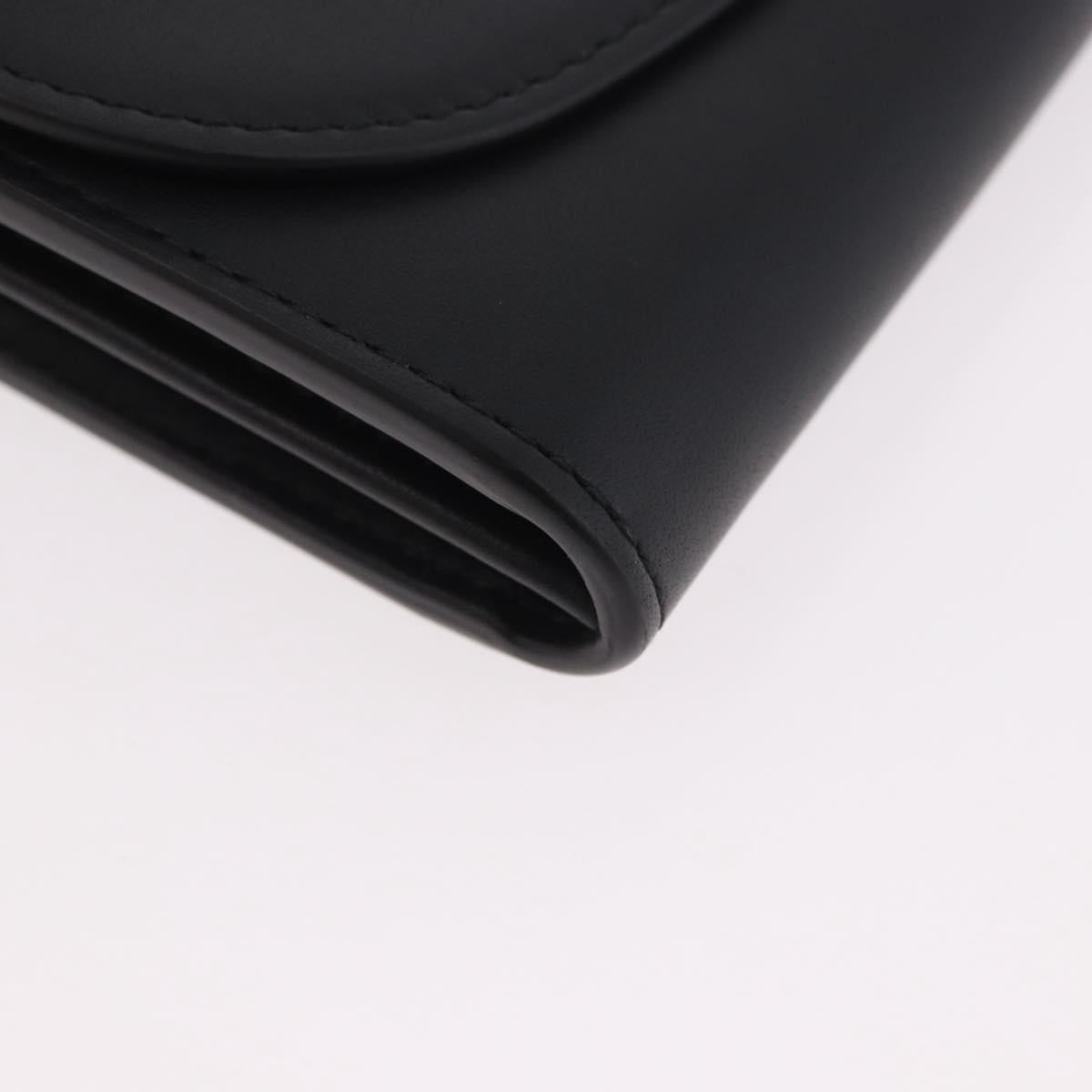 CARTIER Long Wallet Leather Black Gold Auth 186137V