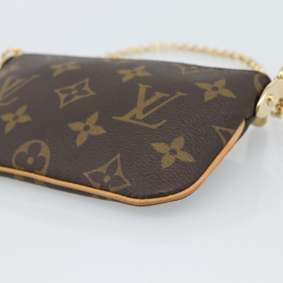 LOUIS VUITTON Monogram Chain Pochette Mila MM Pouch M60094 LV Auth 186142V