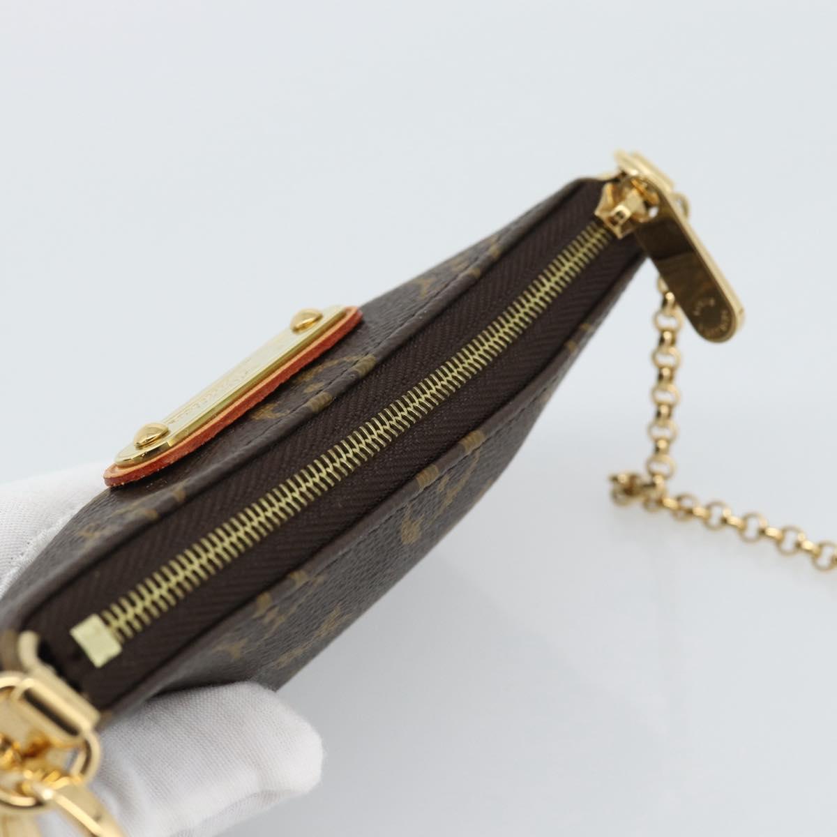 LOUIS VUITTON Monogram Chain Pochette Mila MM Pouch M60094 LV Auth 186142V
