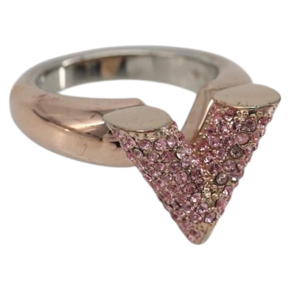 LOUIS VUITTON Essential V Strath Ring metal Pink gold M68194 LV Auth 186143A