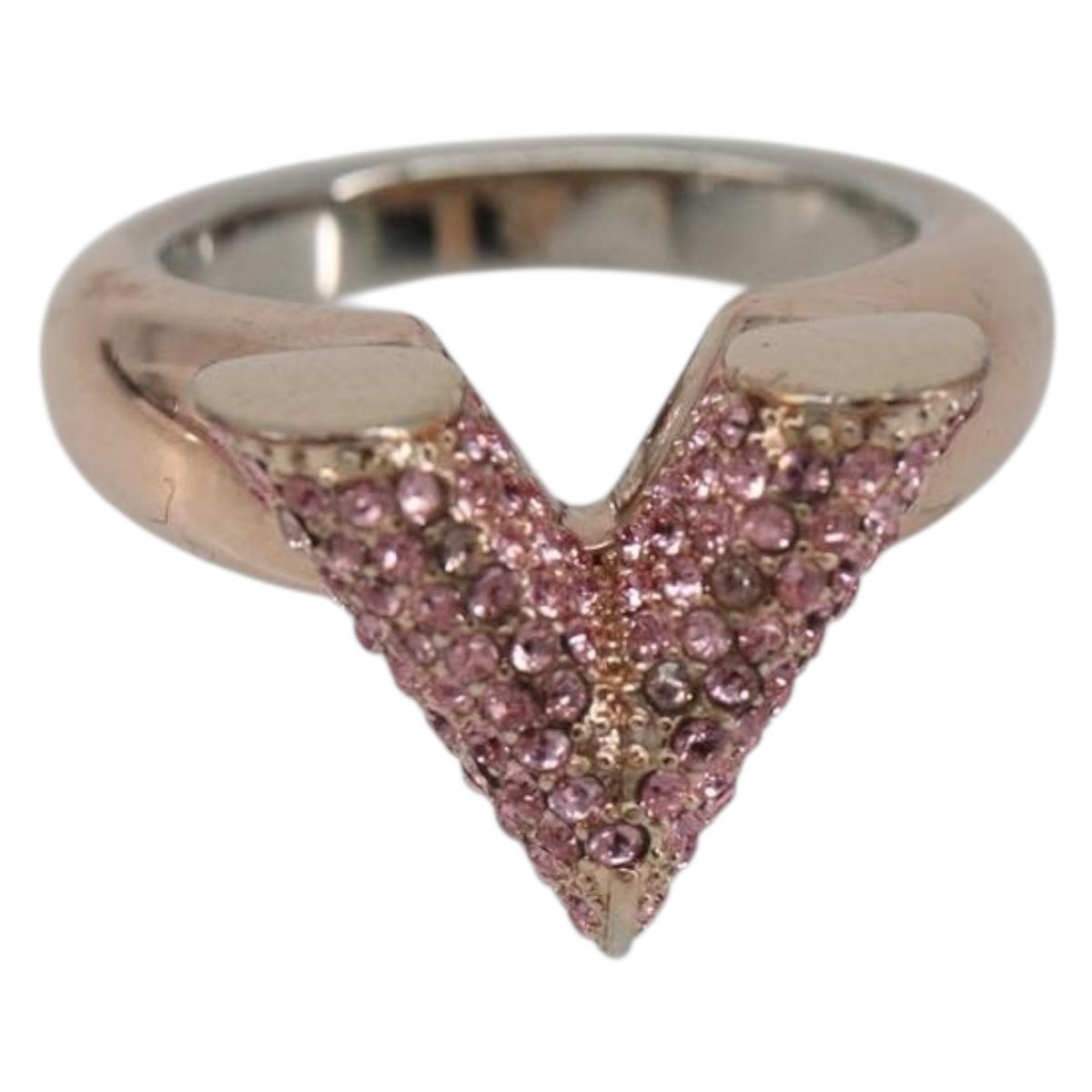 LOUIS VUITTON Essential V Strath Ring metal Pink gold M68194 LV Auth 186143A