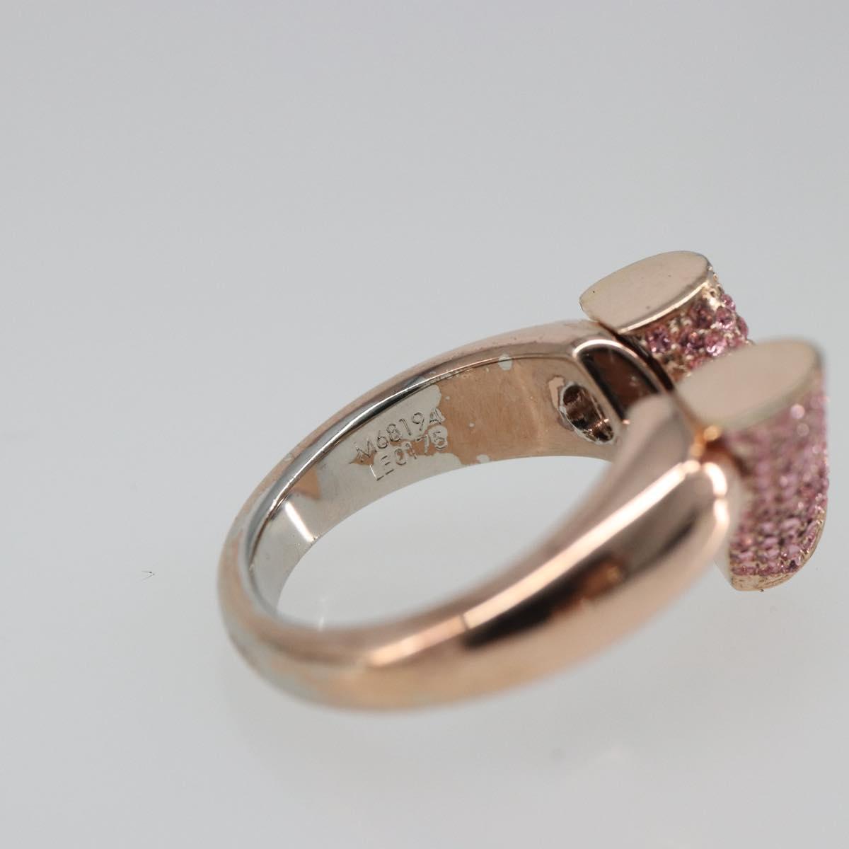 LOUIS VUITTON Essential V Strath Ring metal Pink gold M68194 LV Auth 186143A