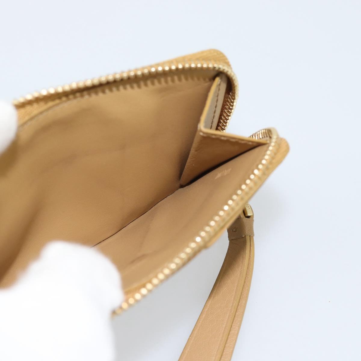 LOEWE Puzzle Anagram Coin Purse Leather Beige Auth 186146M