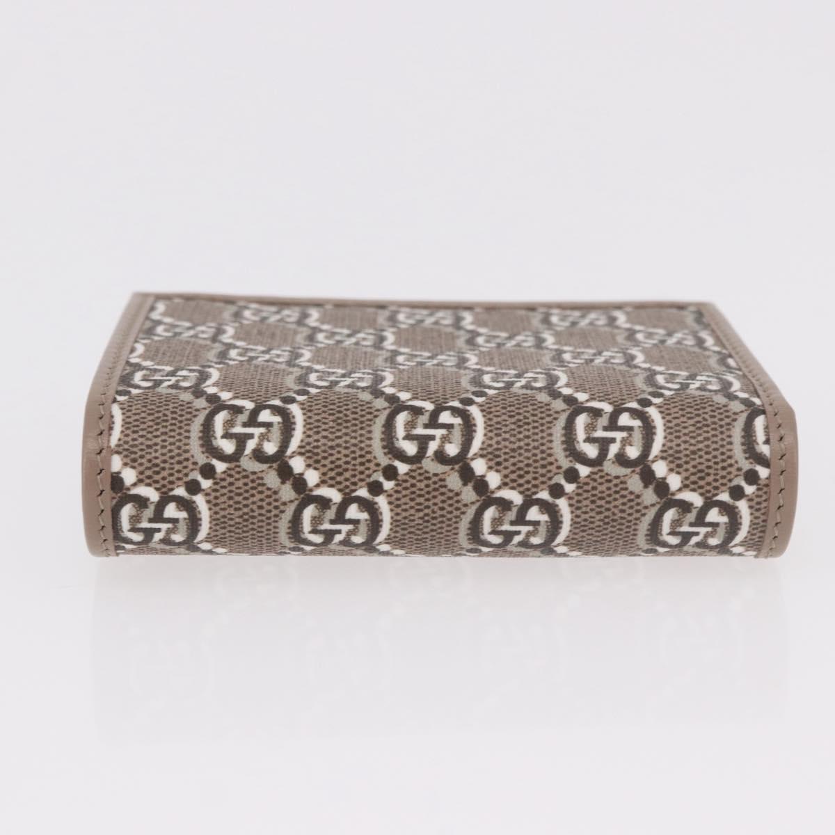 GUCCI GG Supreme Wallet PVC Beige Gold 795060 Auth 186154M