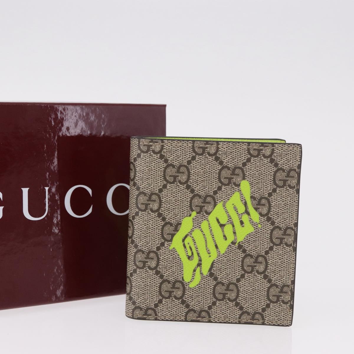 GUCCI GG Supreme Wallet PVC Beige 835323 Auth 186159M