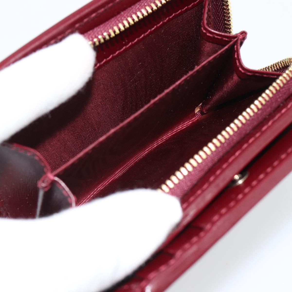 GUCCI GG Supreme Wallet PVC Red Gold 795060 Auth 186161M