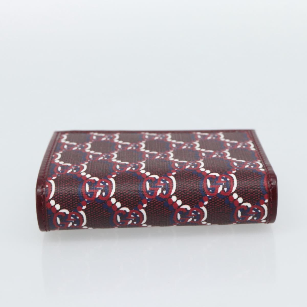 GUCCI GG Supreme Wallet PVC Red Gold 795060 Auth 186161M