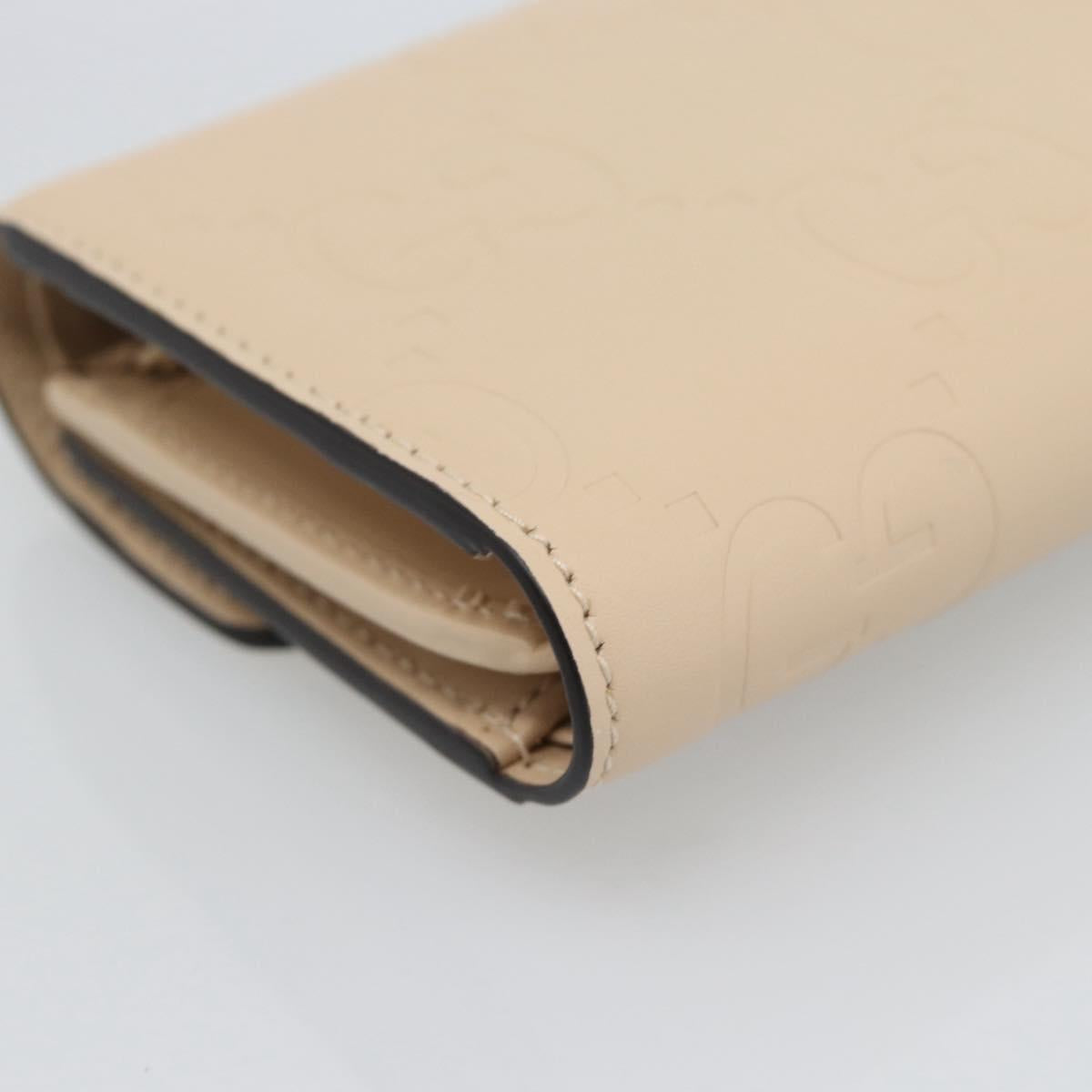 GUCCI GG Canvas Guccissima Wallet Leather Ivory Gold 772793 Auth 186162M