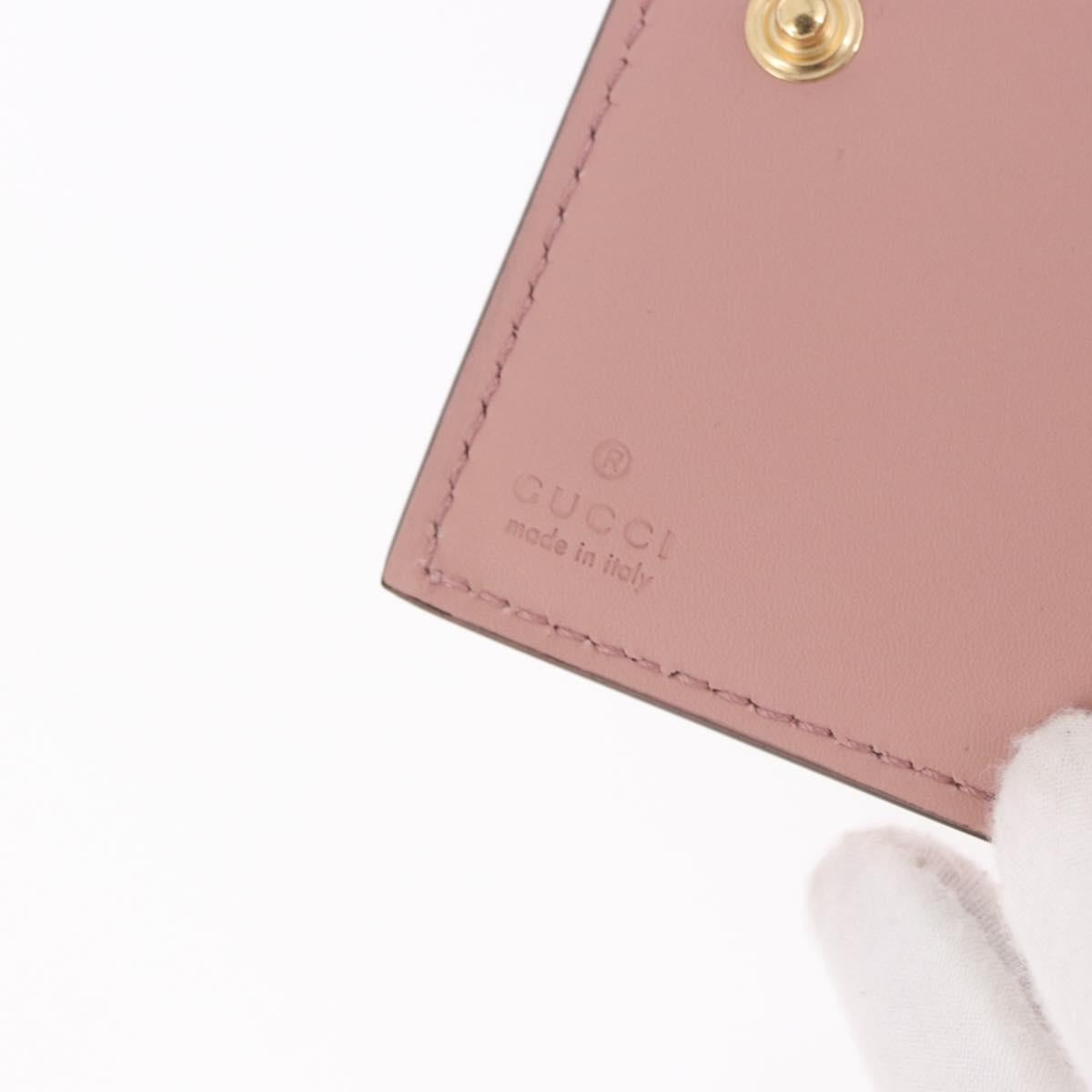 GUCCI GG Canvas Guccissima Wallet Leather Pink Gold 772793 Auth 186163M