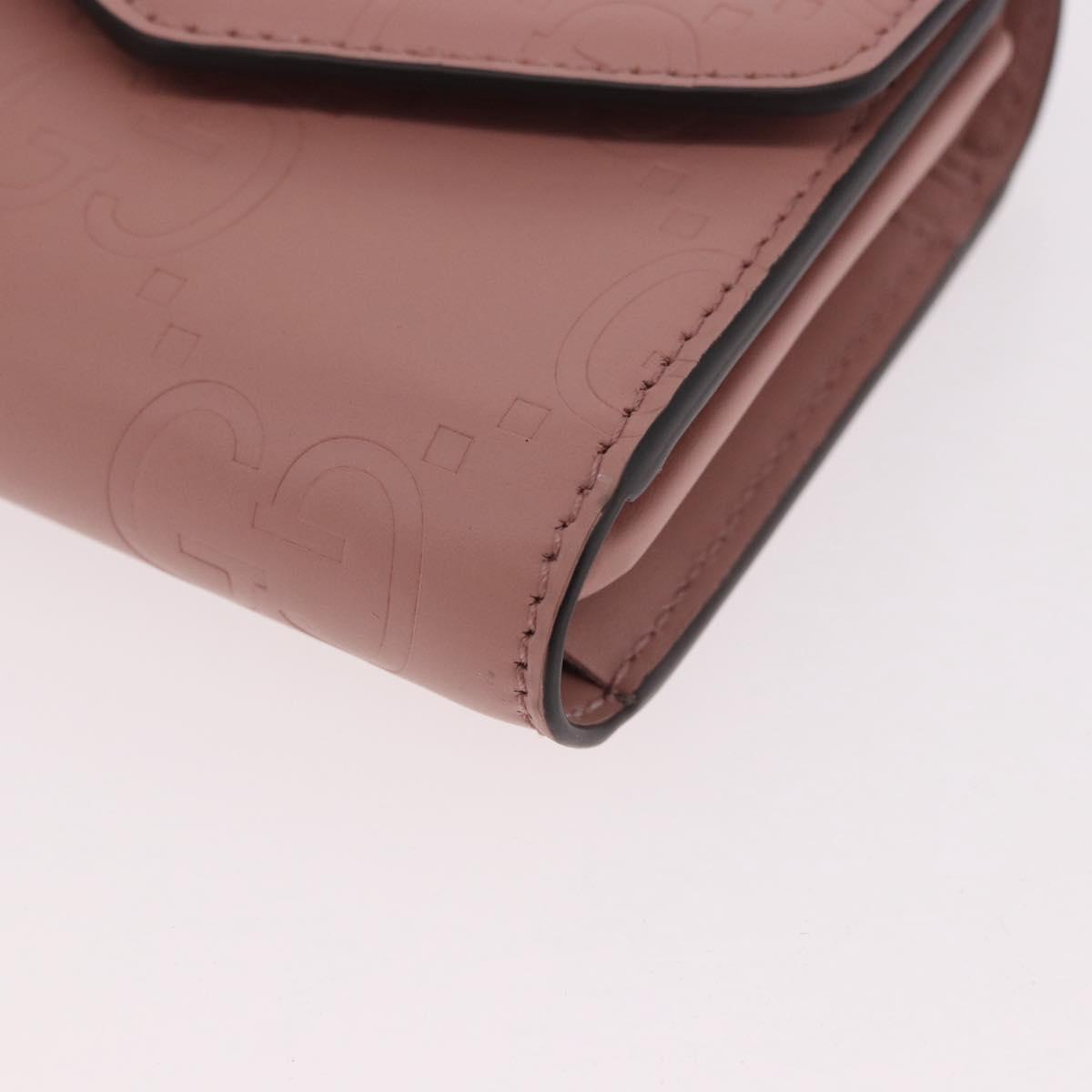 GUCCI GG Canvas Guccissima Wallet Leather Pink Gold 772793 Auth 186163M