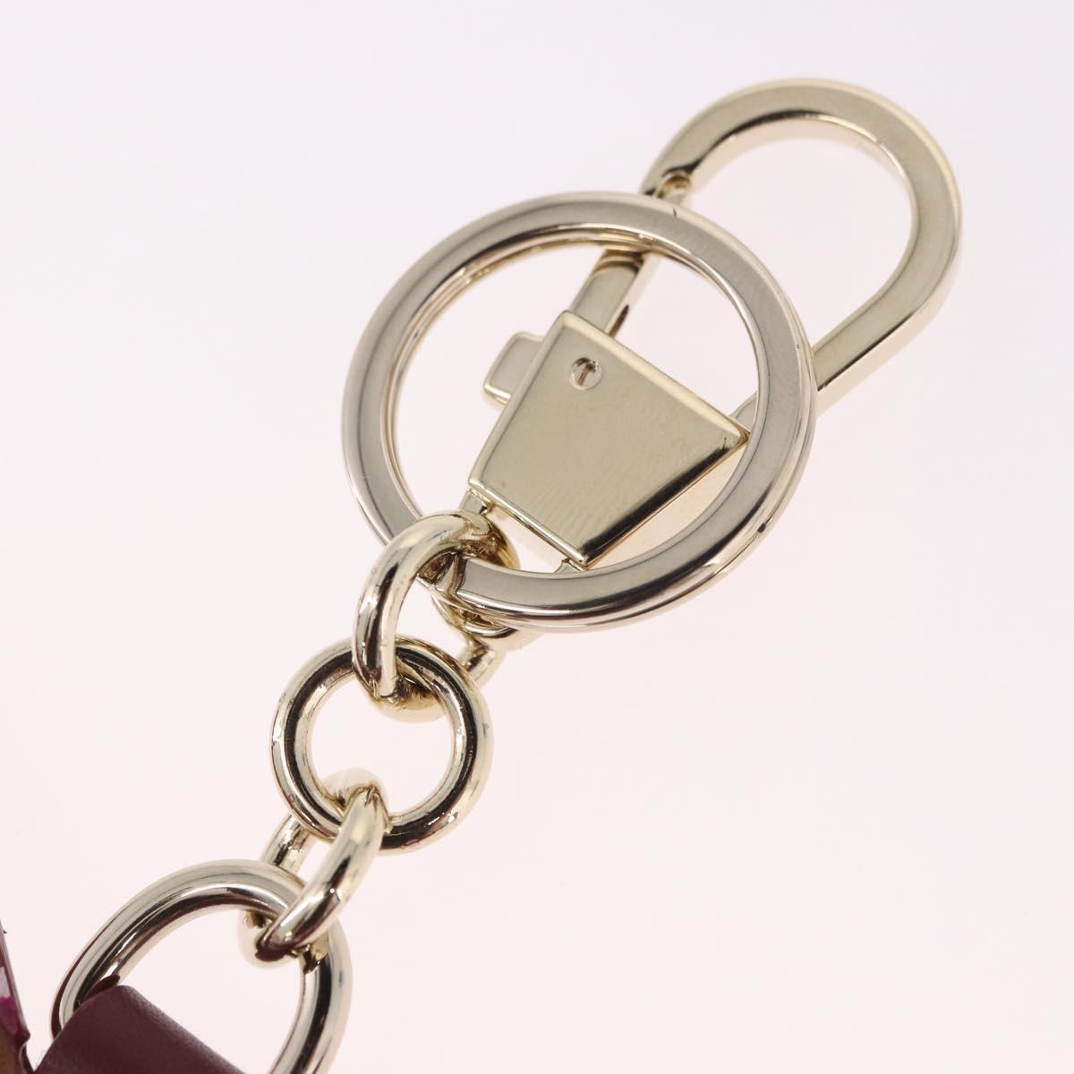 GUCCI Guccissima Butterfly GG Canvas Key Ring Leather Pink Auth 186166M