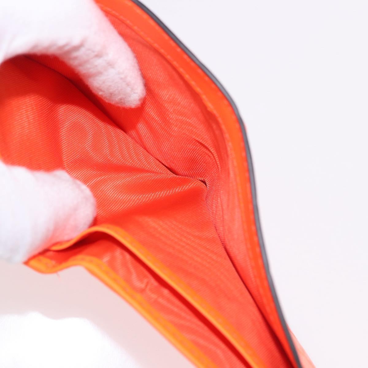 GUCCI GG Canvas Guccissima Wallet Leather Orange 771309 Auth 186167M