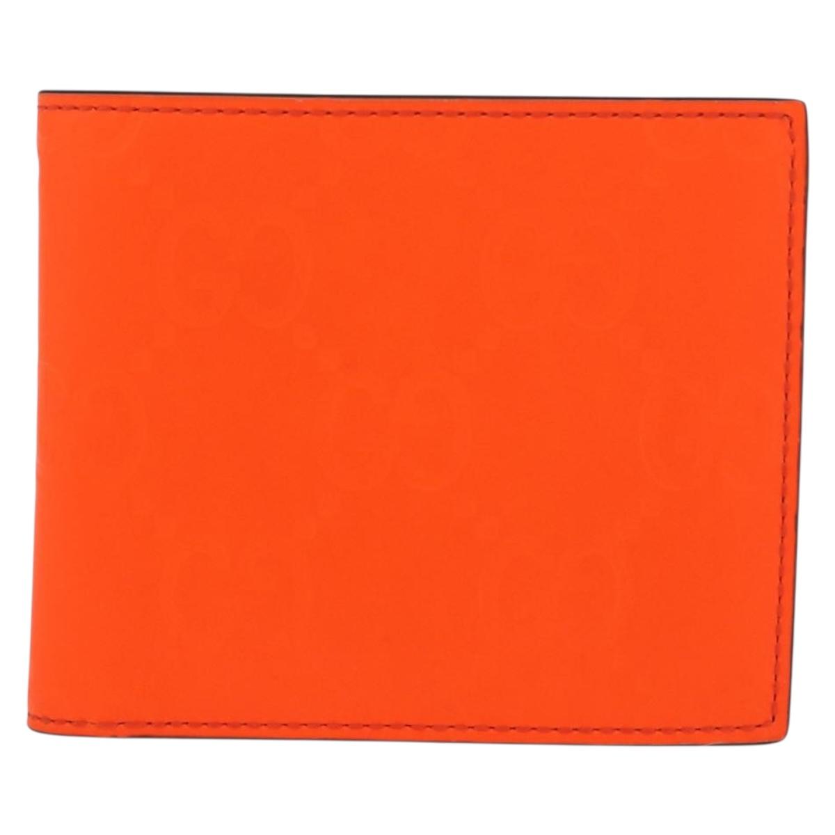 GUCCI GG Canvas Guccissima Wallet Leather Orange 771309 Auth 186167M