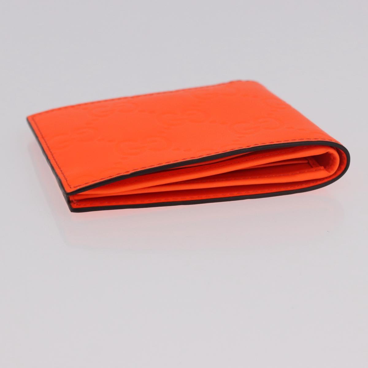 GUCCI GG Canvas Guccissima Wallet Leather Orange 771309 Auth 186167M