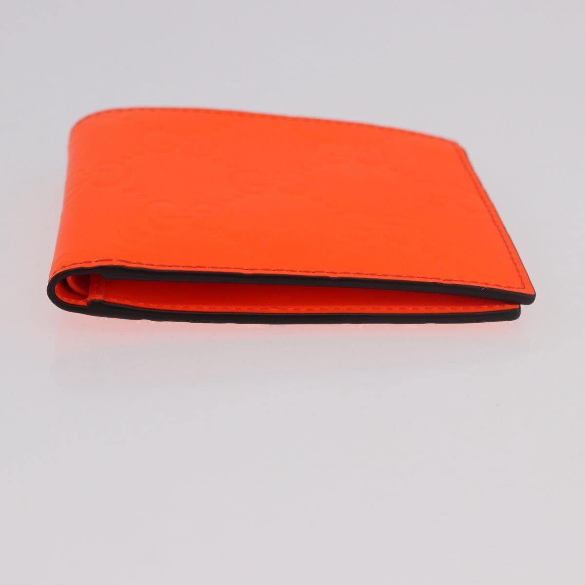 GUCCI GG Canvas Guccissima Wallet Leather Orange 771309 Auth 186167M