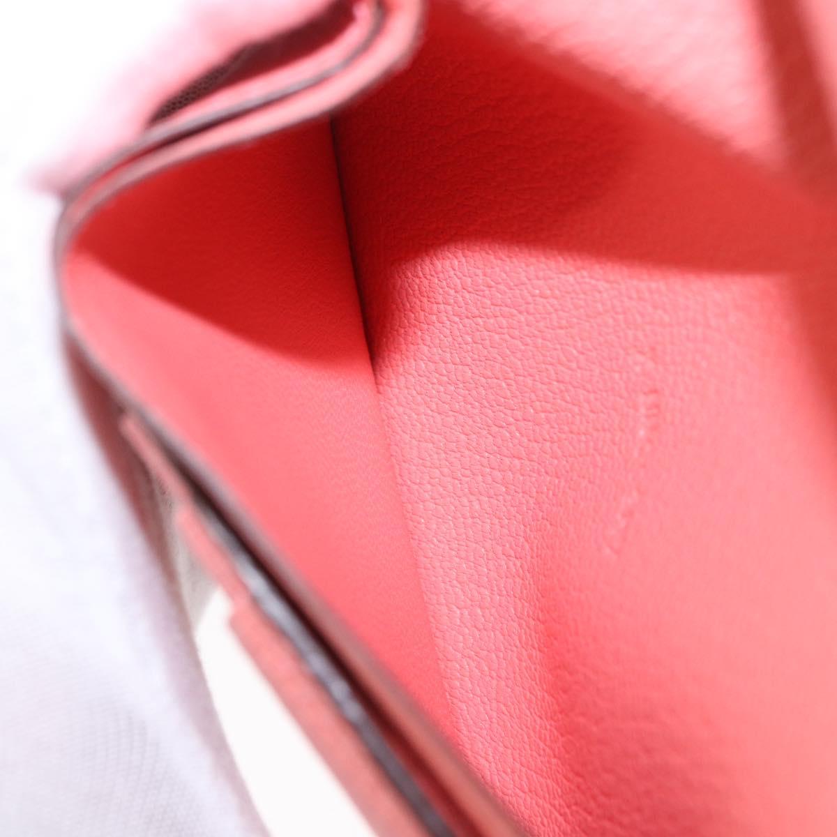 HERMES Azap Compact Wallet Leather Pink Silver Auth 186172M