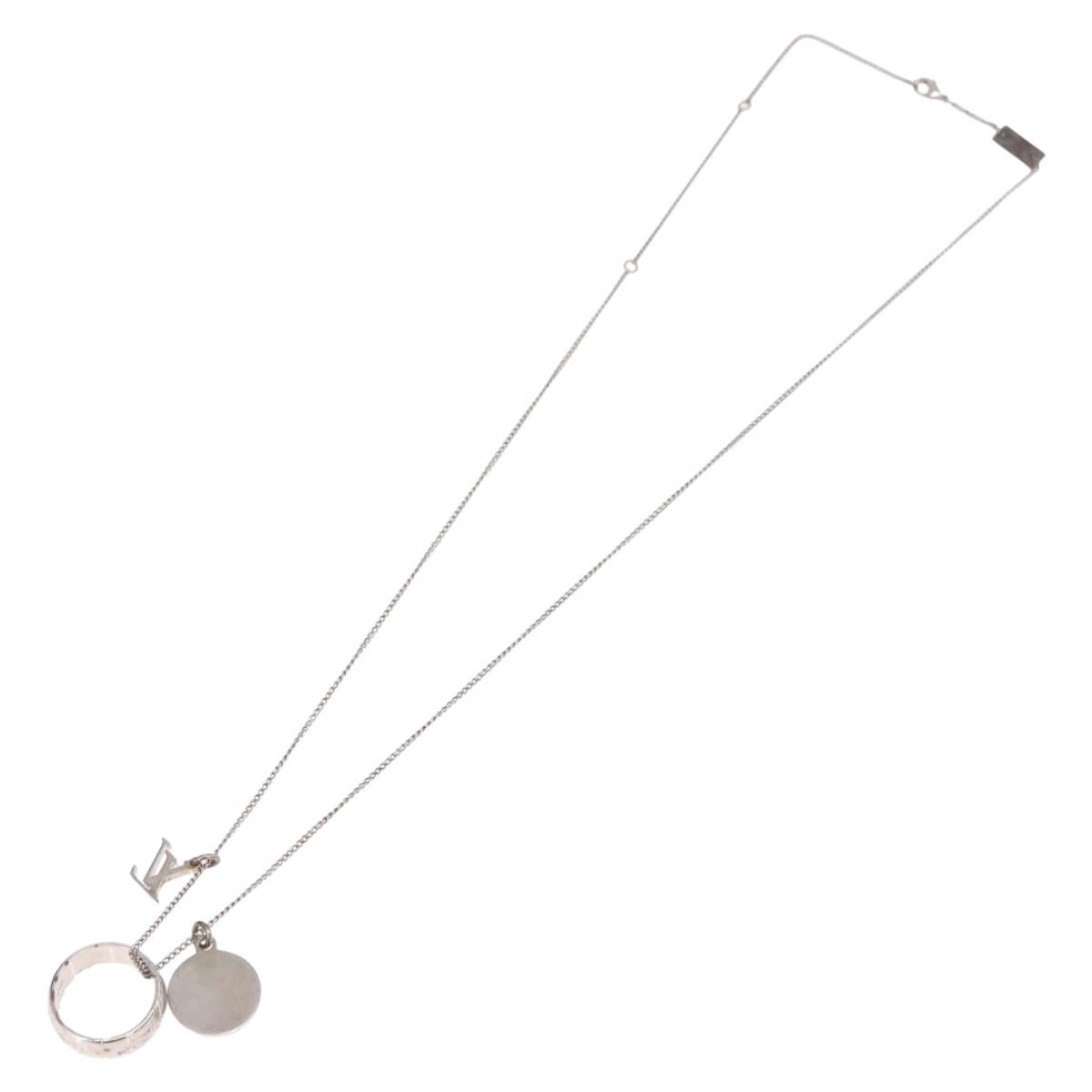 LOUIS VUITTON Ring Necklace metal Silver M62485 LV Auth 186175