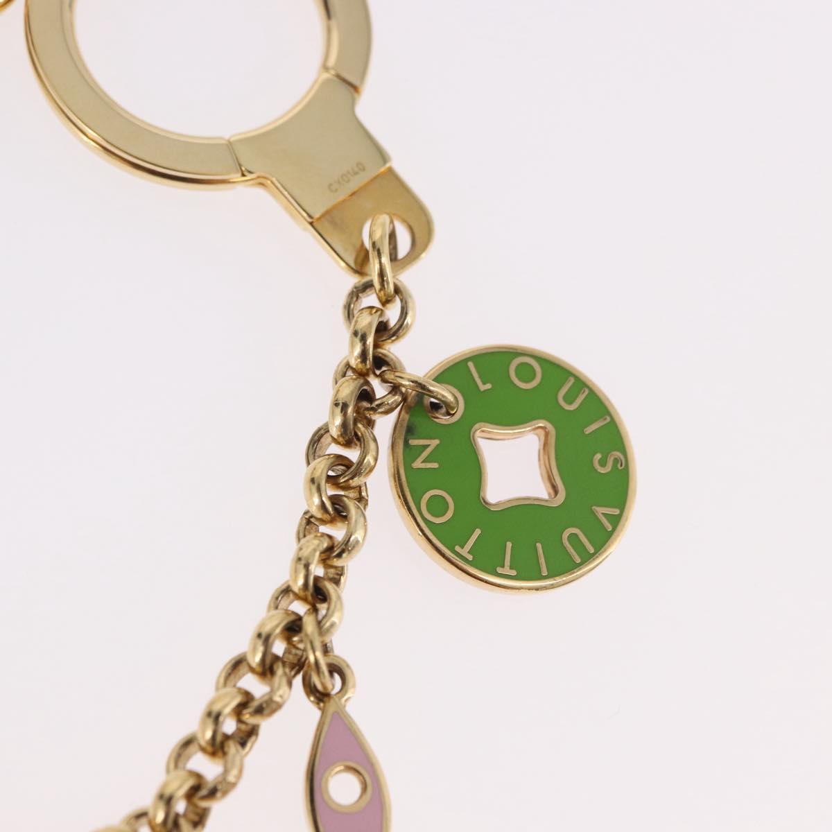 LOUIS VUITTON Porte Cles Chainne Pastille Key Holder Gold M66005 LV Auth 186176M