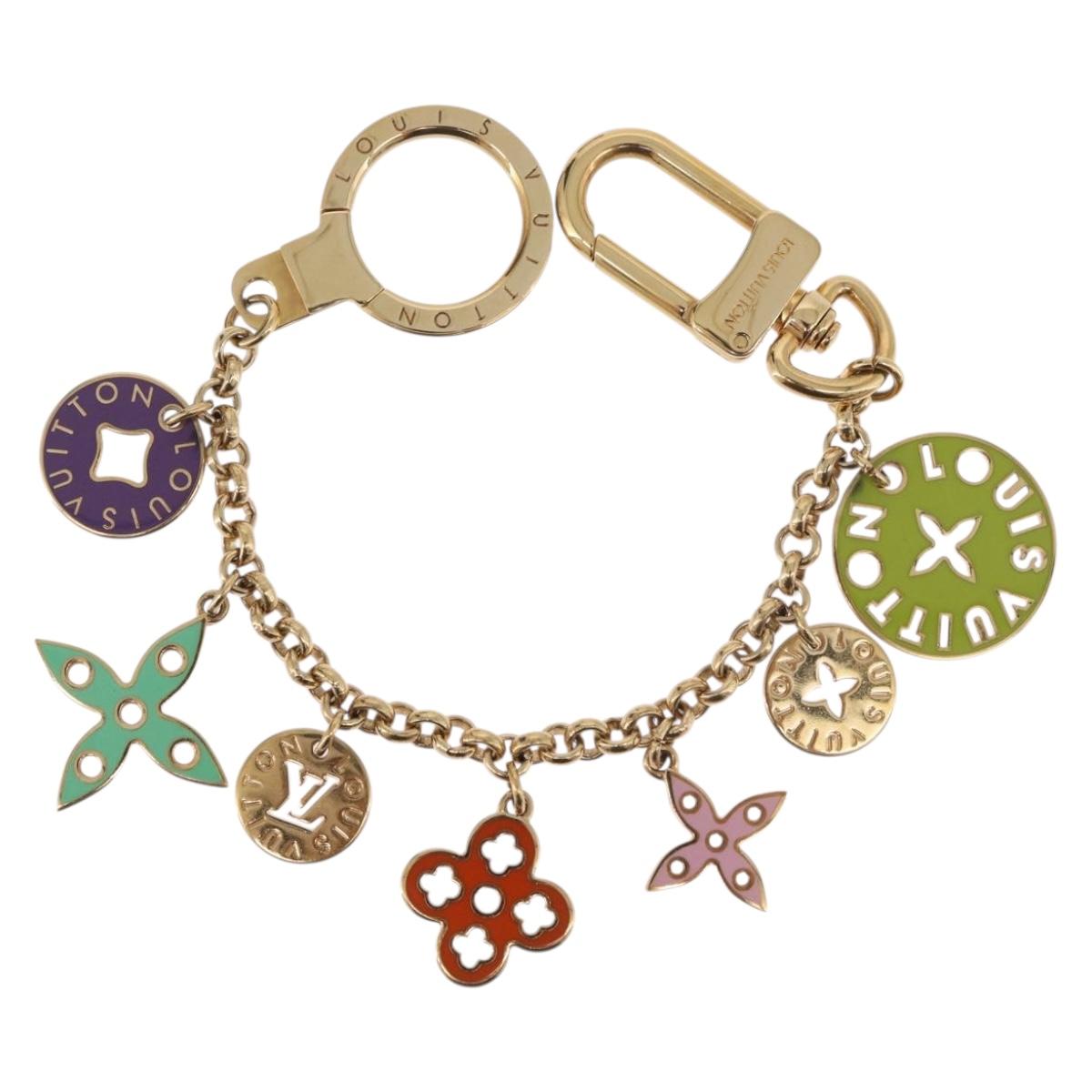 LOUIS VUITTON Porte Cles Chainne Pastille Key Holder Gold M66005 LV Auth 186176M
