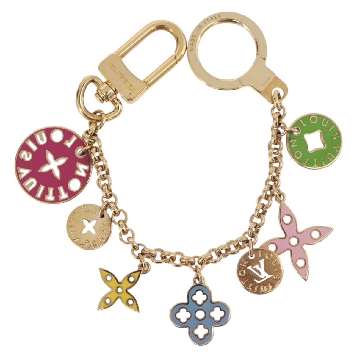 LOUIS VUITTON Porte Cles Chainne Pastille Key Holder Gold M66005 LV Auth 186176M