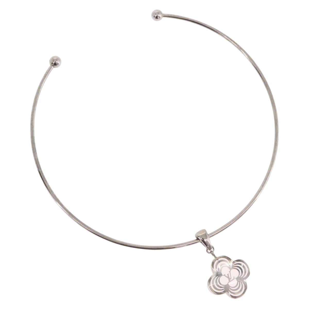 LOUIS VUITTON Corie Arafoli Choker metal Silver LV Auth 186177A