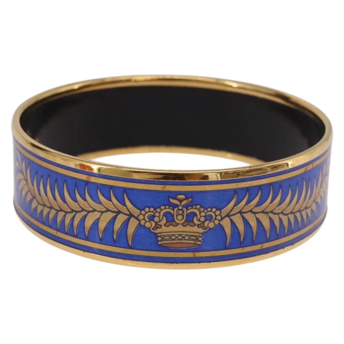 HERMES Cloisonne Emilel GM Bracelet metal Gold Tone Auth 186179M