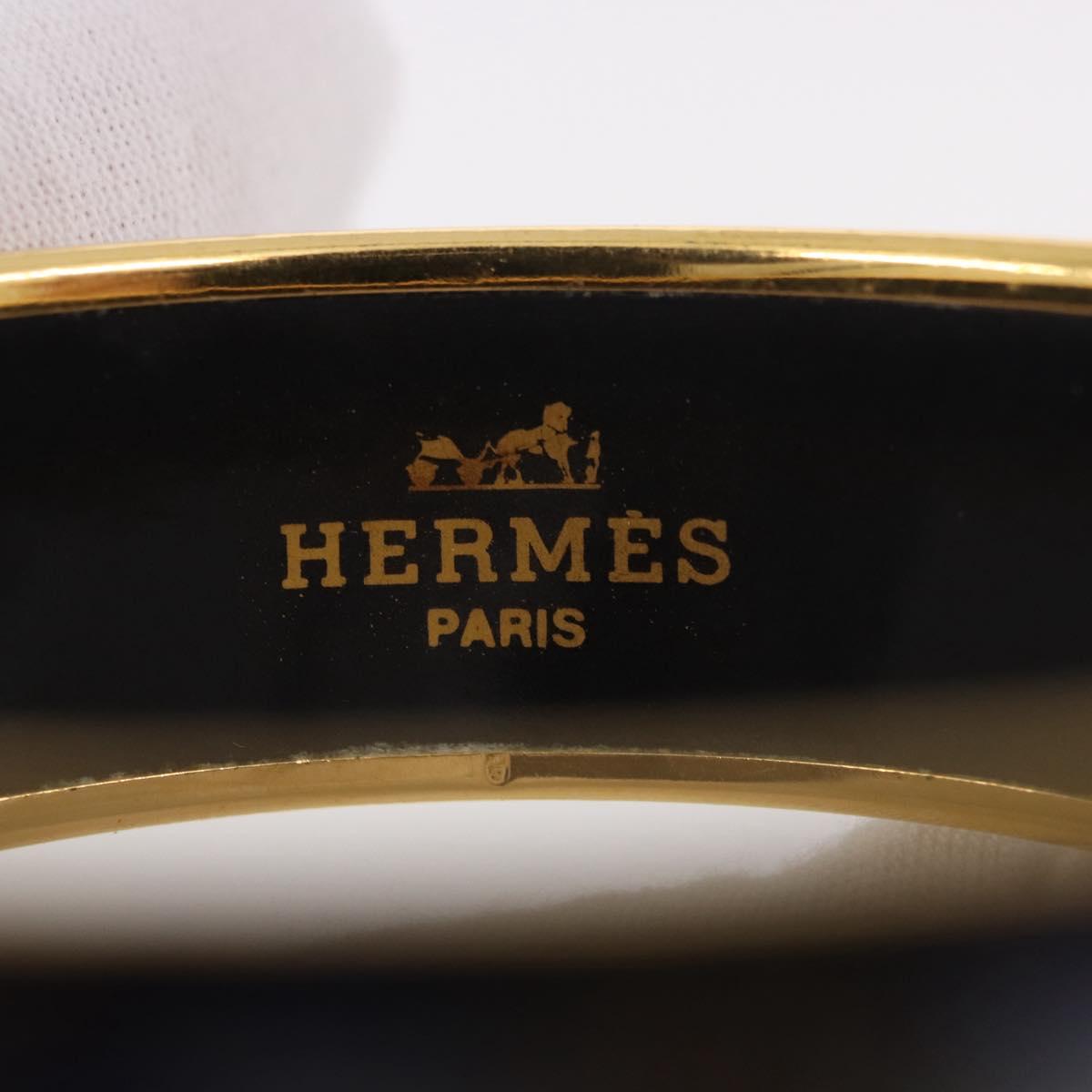 HERMES Cloisonne Emilel GM Bracelet metal Gold Tone Auth 186179M