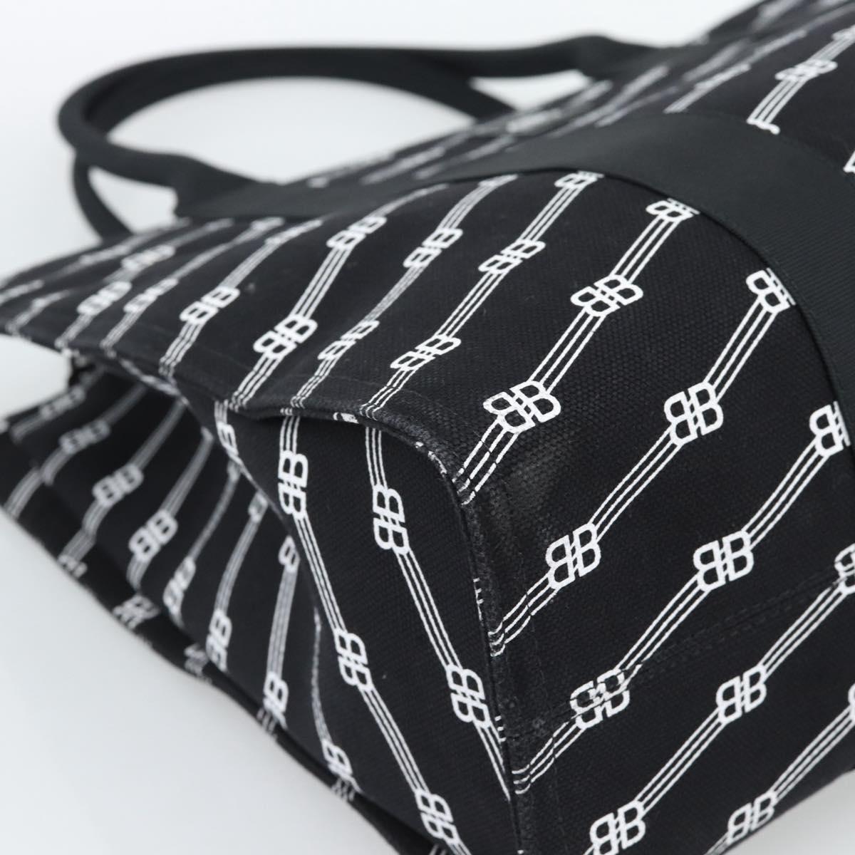BALENCIAGA Trade Tote Bag Canvas Black Silver 621826 Auth 186183M