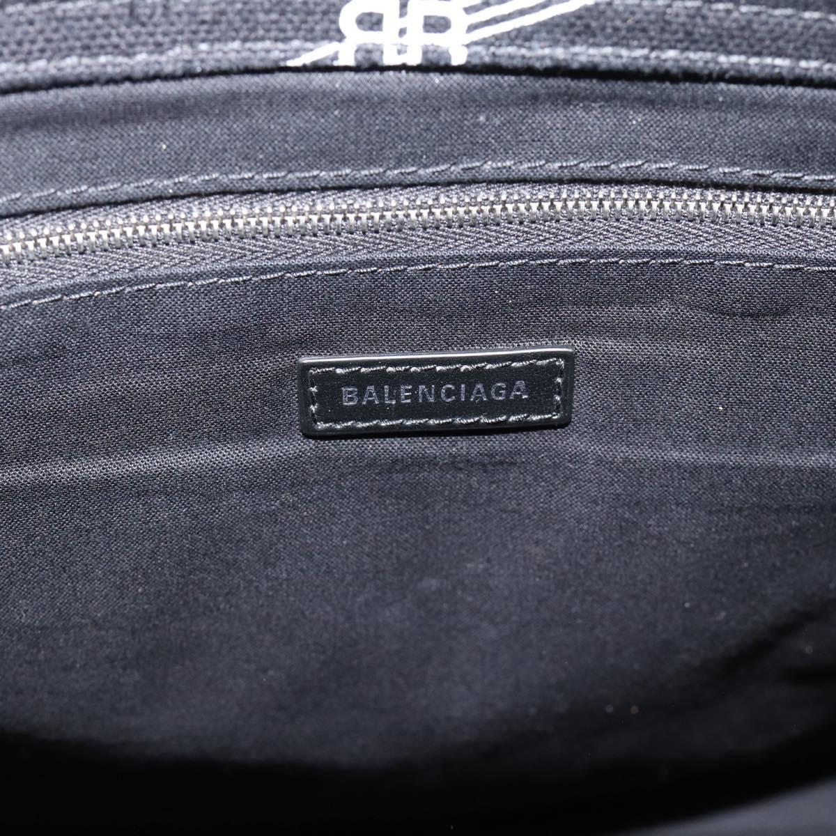BALENCIAGA Trade Tote Bag Canvas Black Silver 621826 Auth 186183M