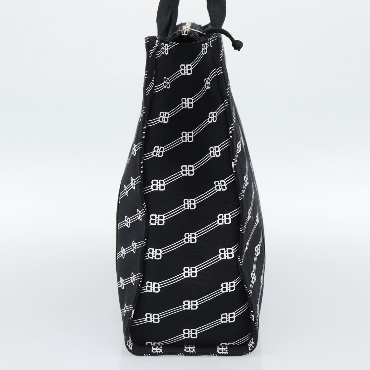 BALENCIAGA Trade Tote Bag Canvas Black Silver 621826 Auth 186183M