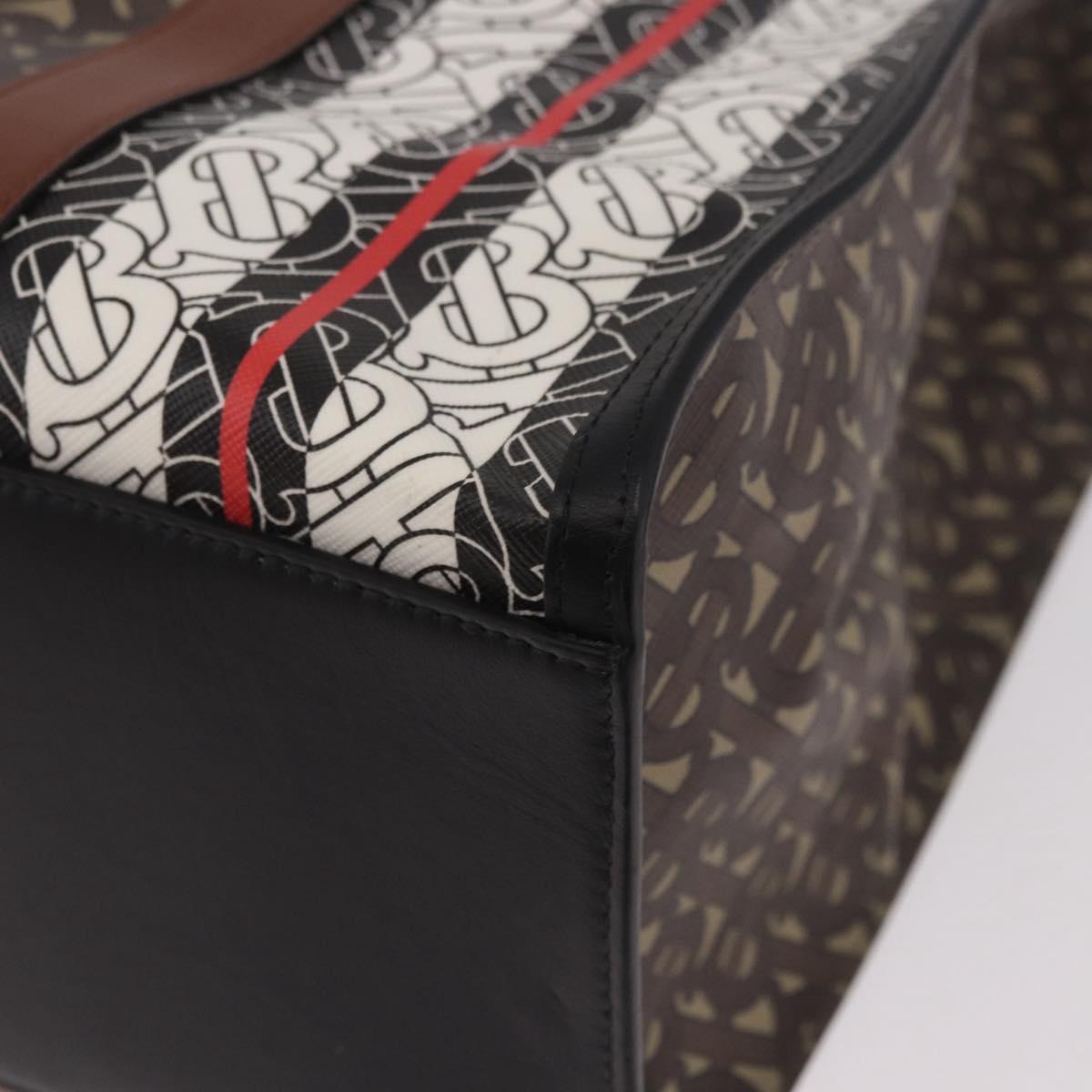 BURBERRY Tote Bag PVC Leather Brown Gold Auth 186186M