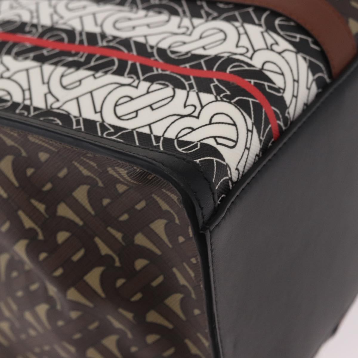 BURBERRY Tote Bag PVC Leather Brown Gold Auth 186186M