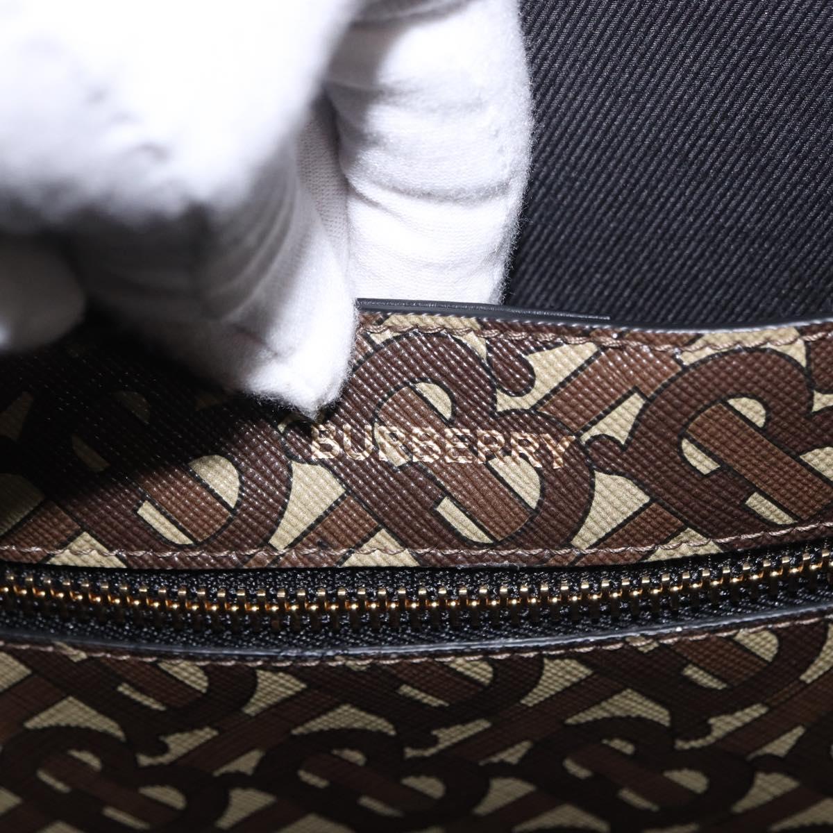 BURBERRY Tote Bag PVC Leather Brown Gold Auth 186186M