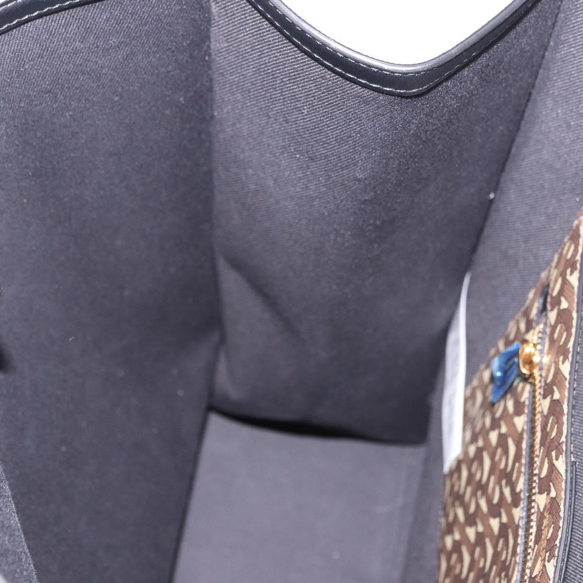 BURBERRY Tote Bag PVC Leather Brown Gold Auth 186186M