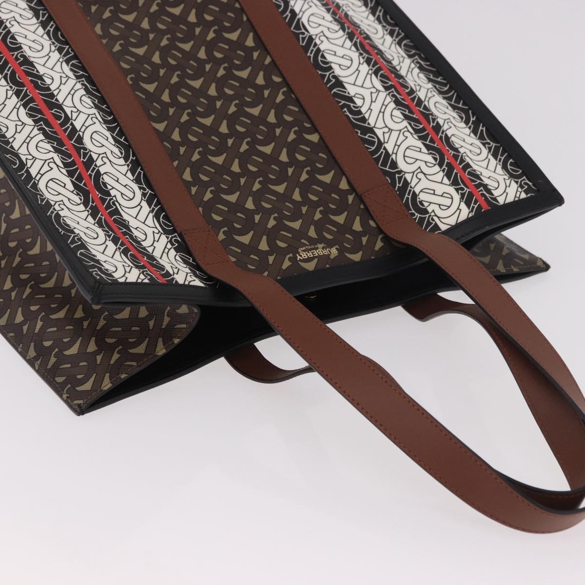 BURBERRY Tote Bag PVC Leather Brown Gold Auth 186186M